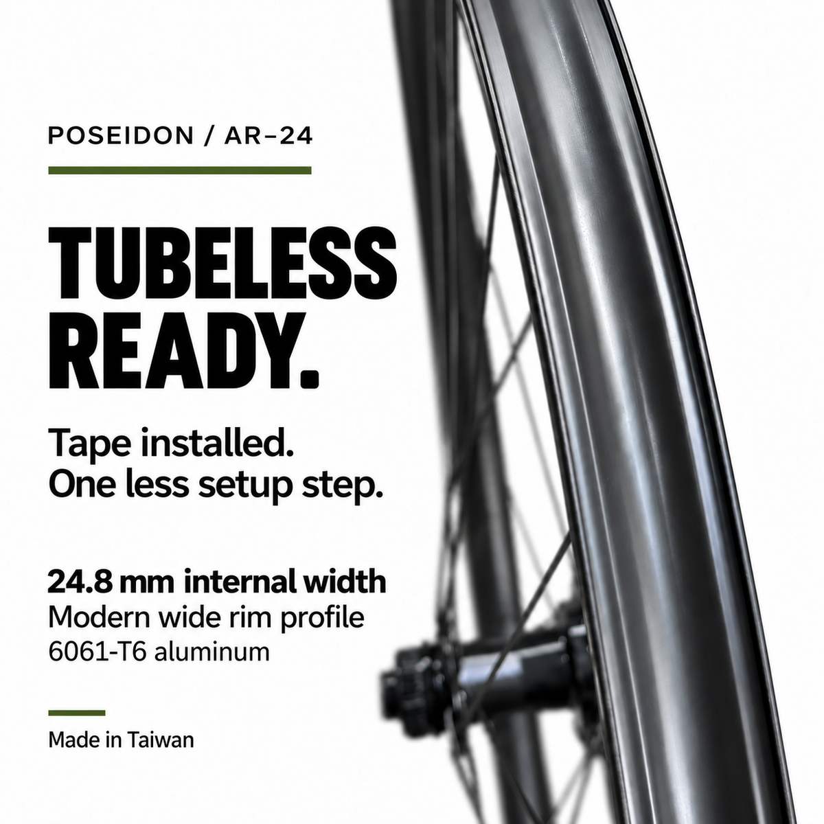 Poseidon AR-24 Lightweight All Road Wheelset - Center-lock disc / Thru-axle