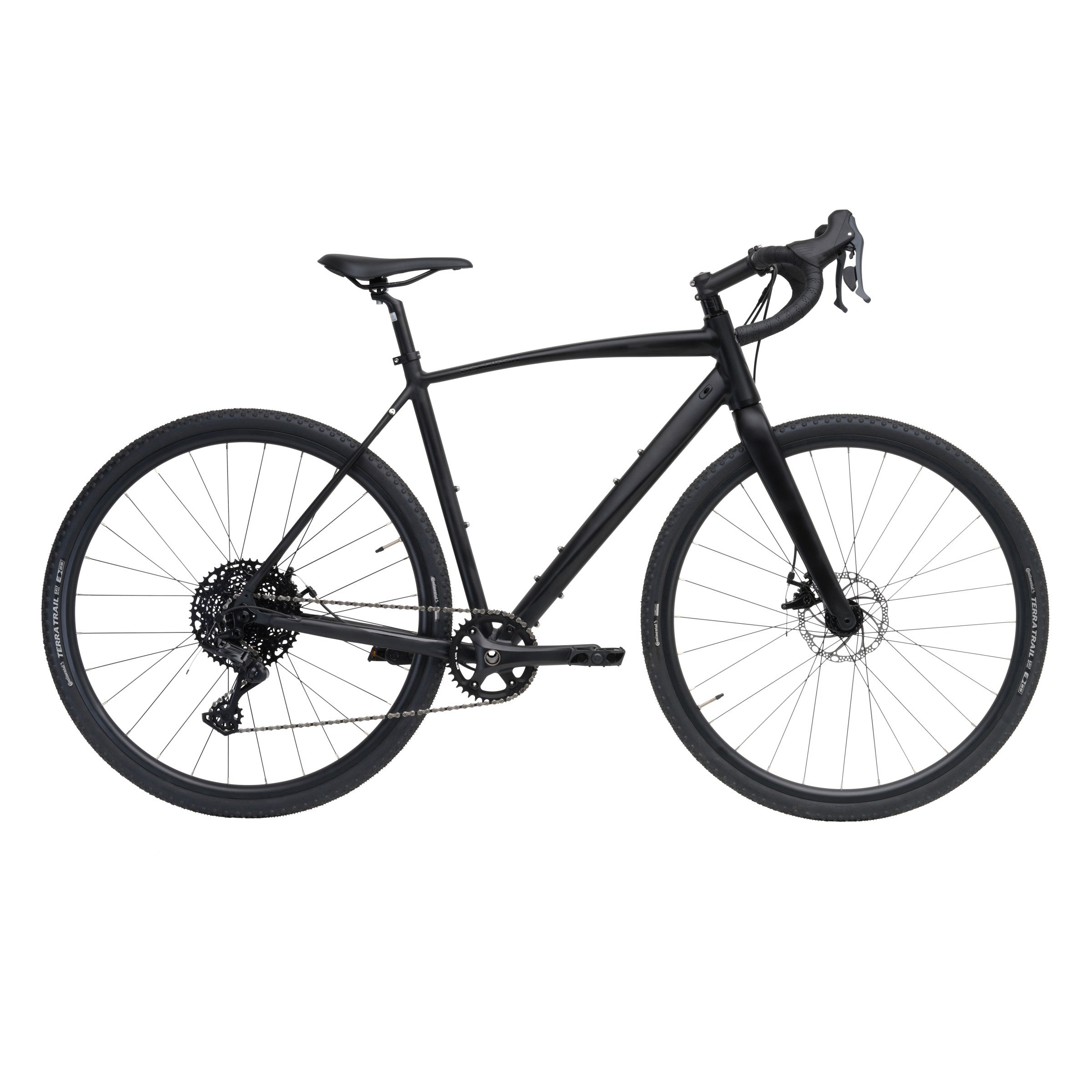 Green Poseidon X gravel bike with disc brakes.