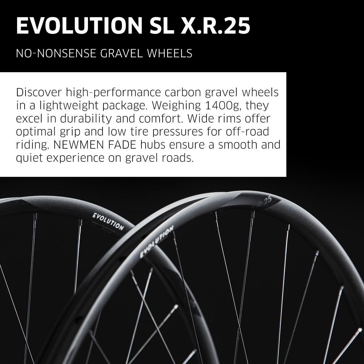 NEWMEN Wheelset - Evolution SL X.R.25 (Front Wheel - 29" 28h Fade R SP CL 12x100 / Rear Wheel 29" 28h Fade R SP CL 12x142 MS)