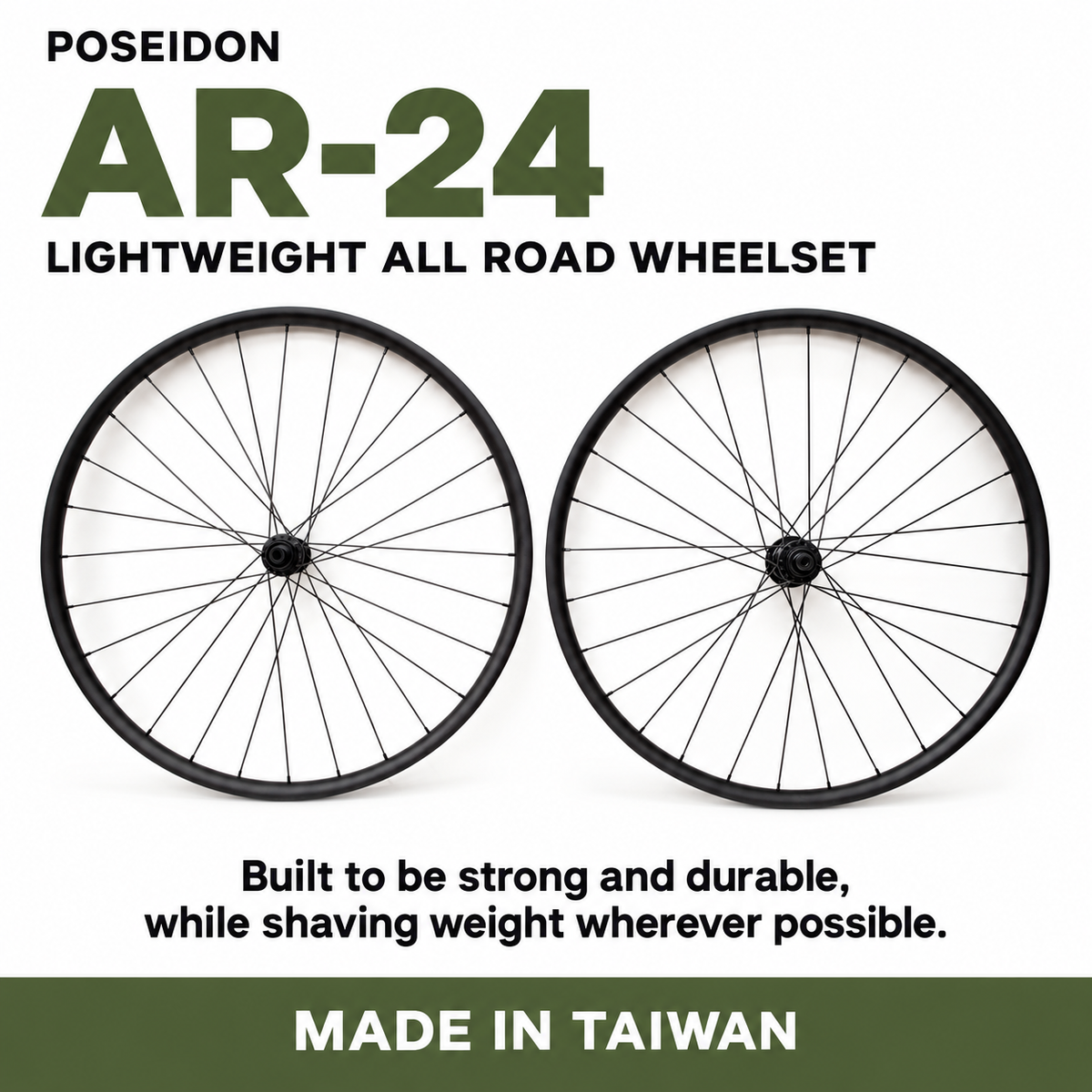 Poseidon AR-24 Lightweight All Road Wheelset - Center-lock disc / Thru-axle