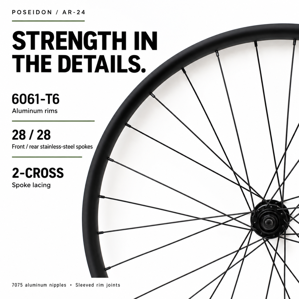 Poseidon AR-24 Lightweight All Road Wheelset - Center-lock disc / Thru-axle
