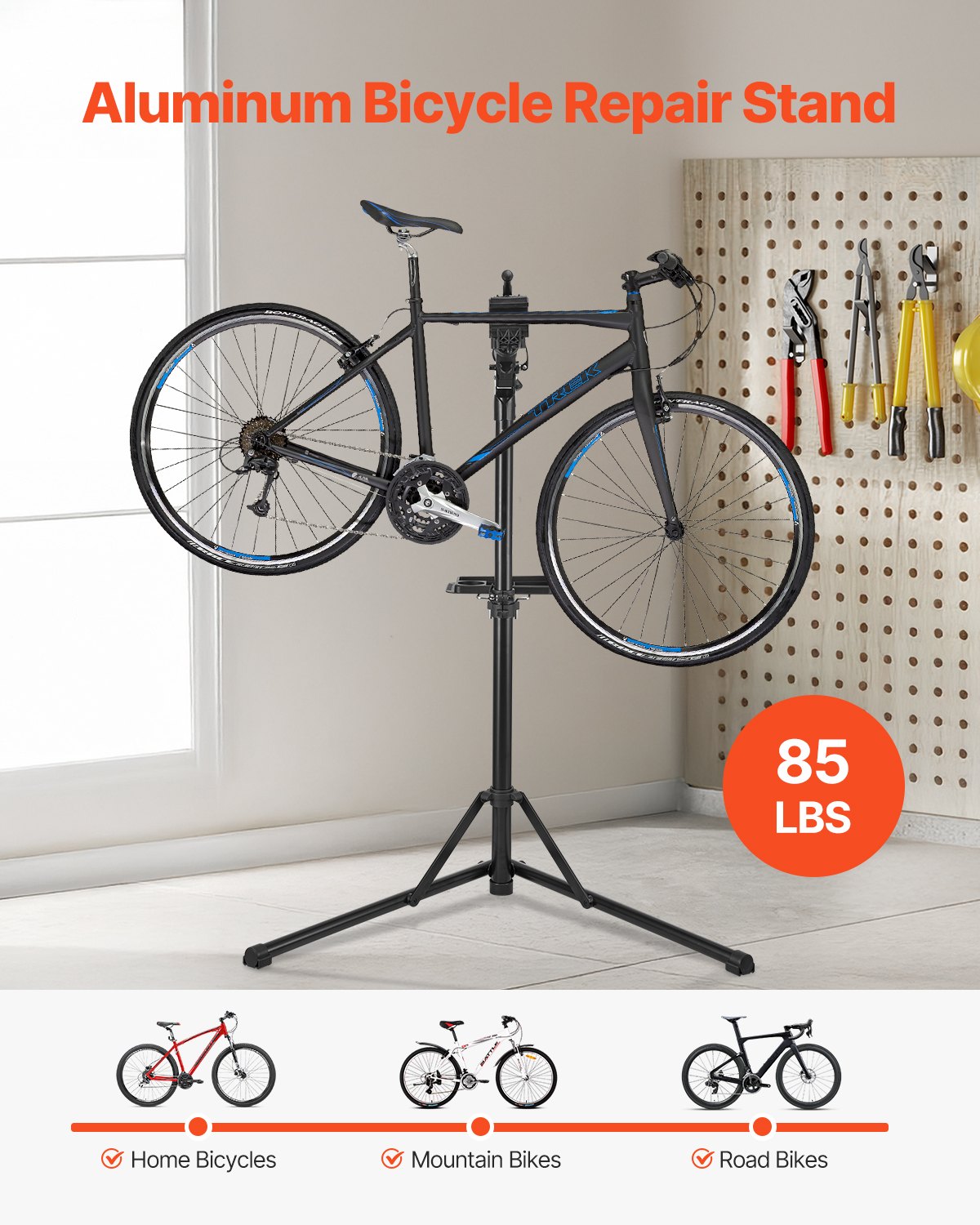 Bike Repair Stand – 85 lb Capacity | Magnetic Tool Tray