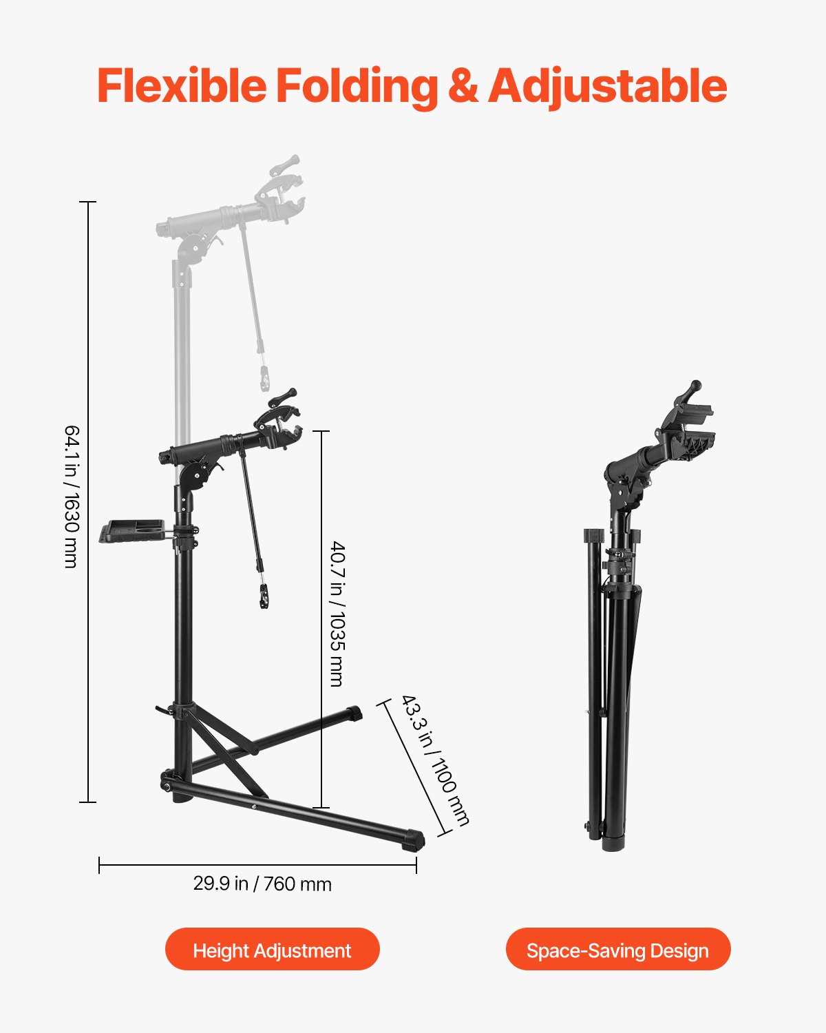 Bike Repair Stand – 85 lb Capacity | Magnetic Tool Tray