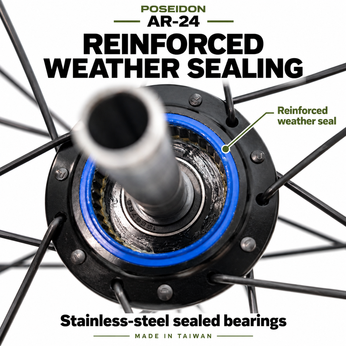 Poseidon AR-24 Lightweight All Road Wheelset - Center-lock disc / Thru-axle